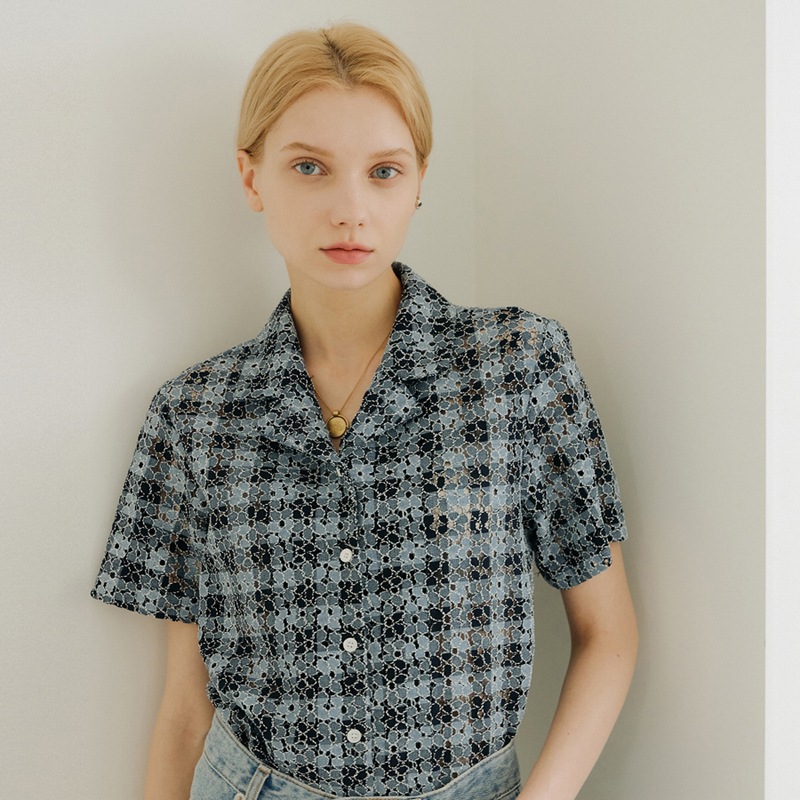 チェックレースシャツ(CHECK LACE SHIRT) 5,285円