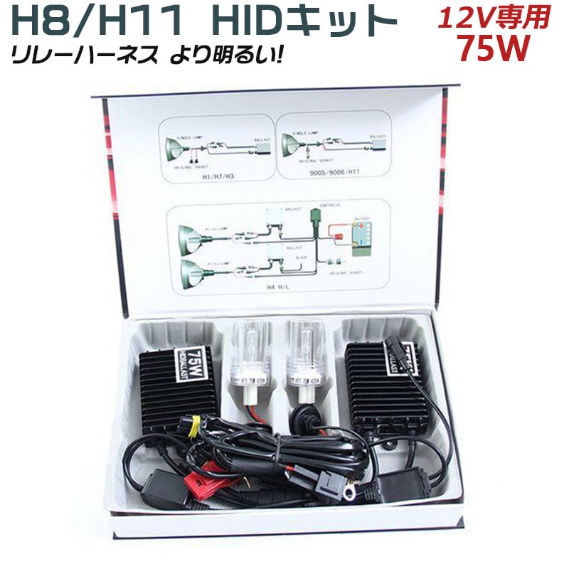 より明るい!! 75W HIDキット H8/H11　色自由3K6K8K