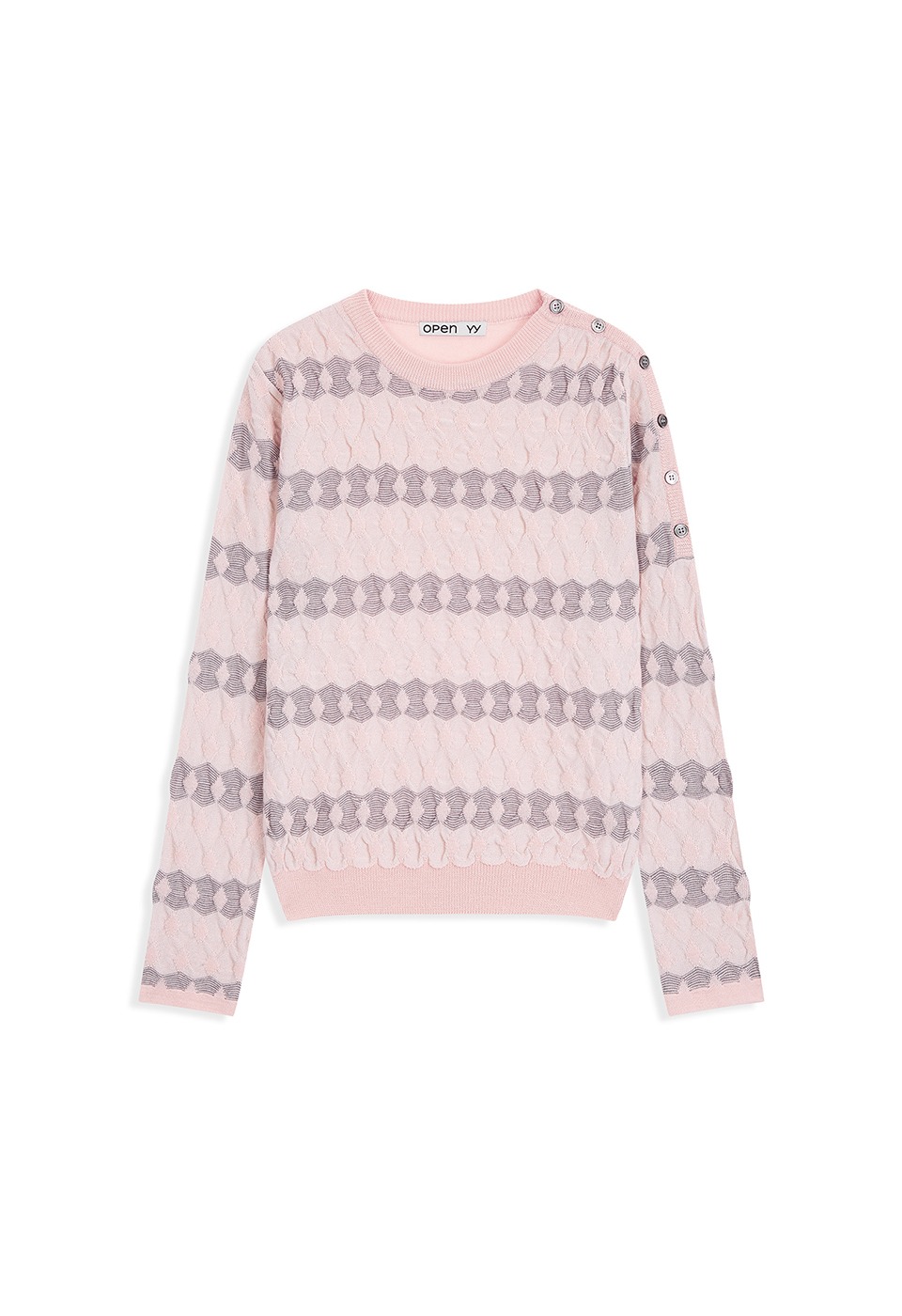 【OPEN Yy】 26SS JACQUARD PULLOVER : PINK