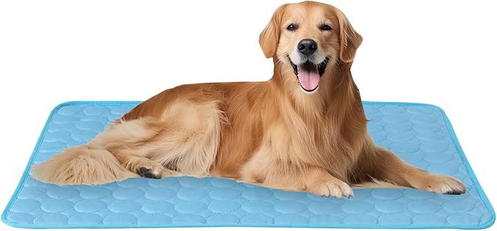 ペット ひんやりマット 犬 猫 冷却マット ペット用マット 夏 シート ベッド 特大(ブルー, ブルー 100x150cm)