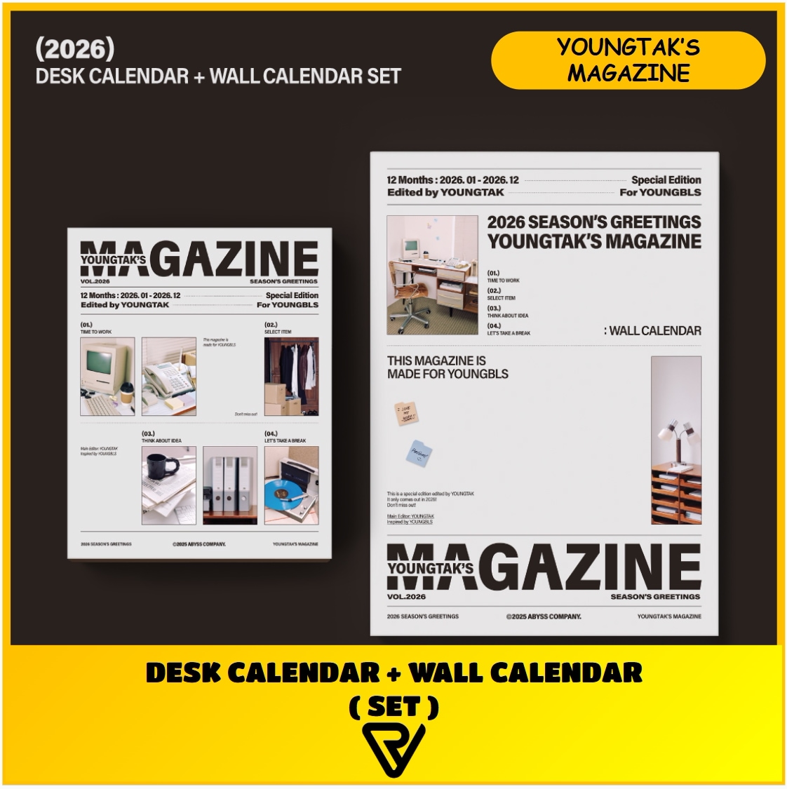 [公式品] YOUNGTAK - [YOUNGTAKS MAGAZINE] - CALENDAR SET 公式グッズ OFFICIAL MD