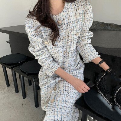 I気質 ツイードワンピース 裕福な女性 オーラ 2色