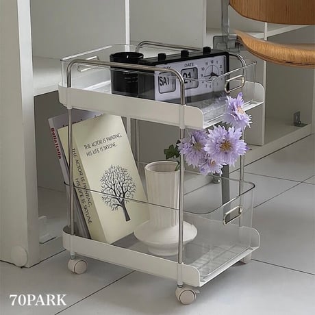 キャスター付 クリア 引き出し 2段 収納 ラック 整理 マガジンラック おしゃれ 韓国インテリア 韓国雑貨 韓国っぽ インテリア雑貨