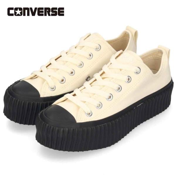 コンバース レディース スニーカー 厚底 ローカット オールスター R リフテッド リブテープ OX 31313480 ALL STAR R LIFTED RIBTAPE OX 白 黒