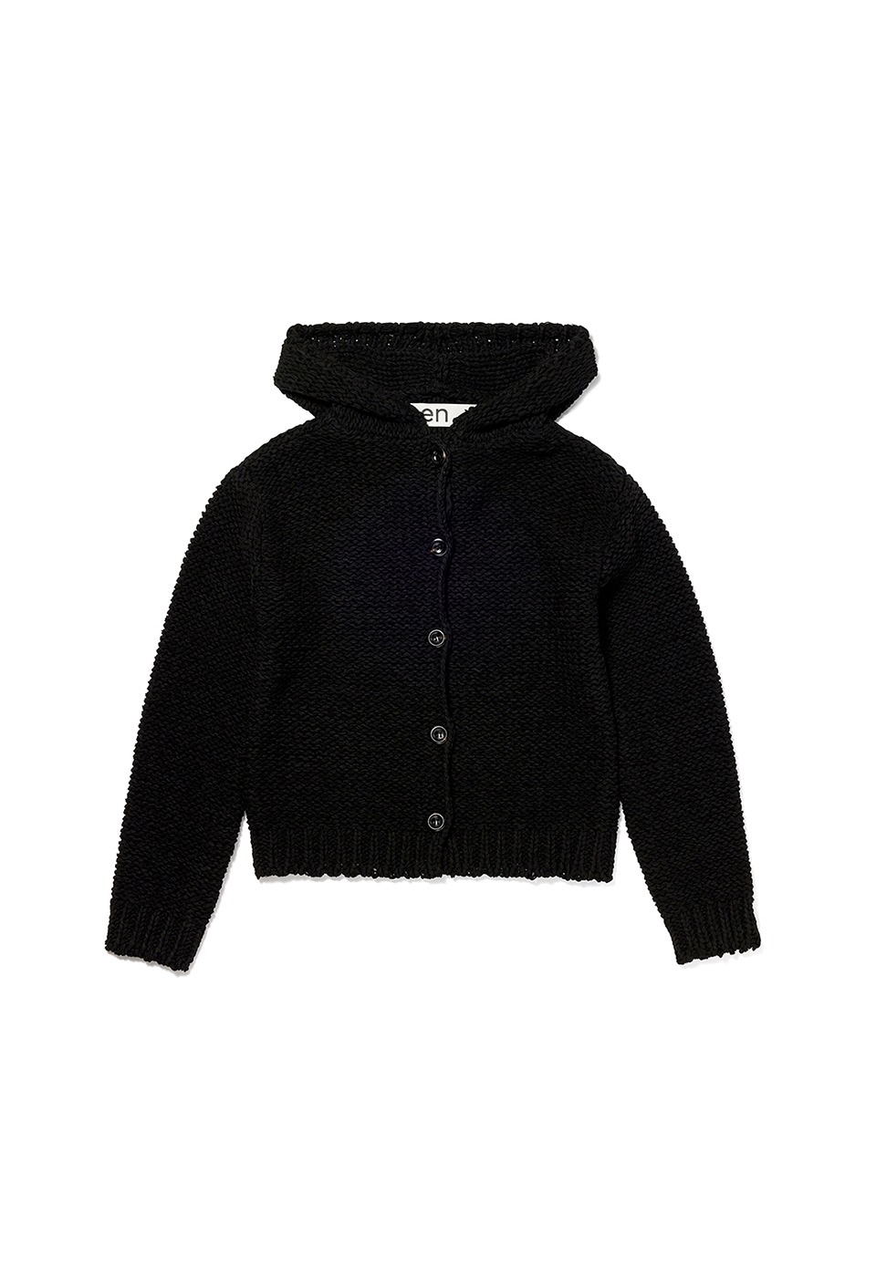 【OPEN Yy】 HOODED CHUNKY CARDIGAN : BLACK
