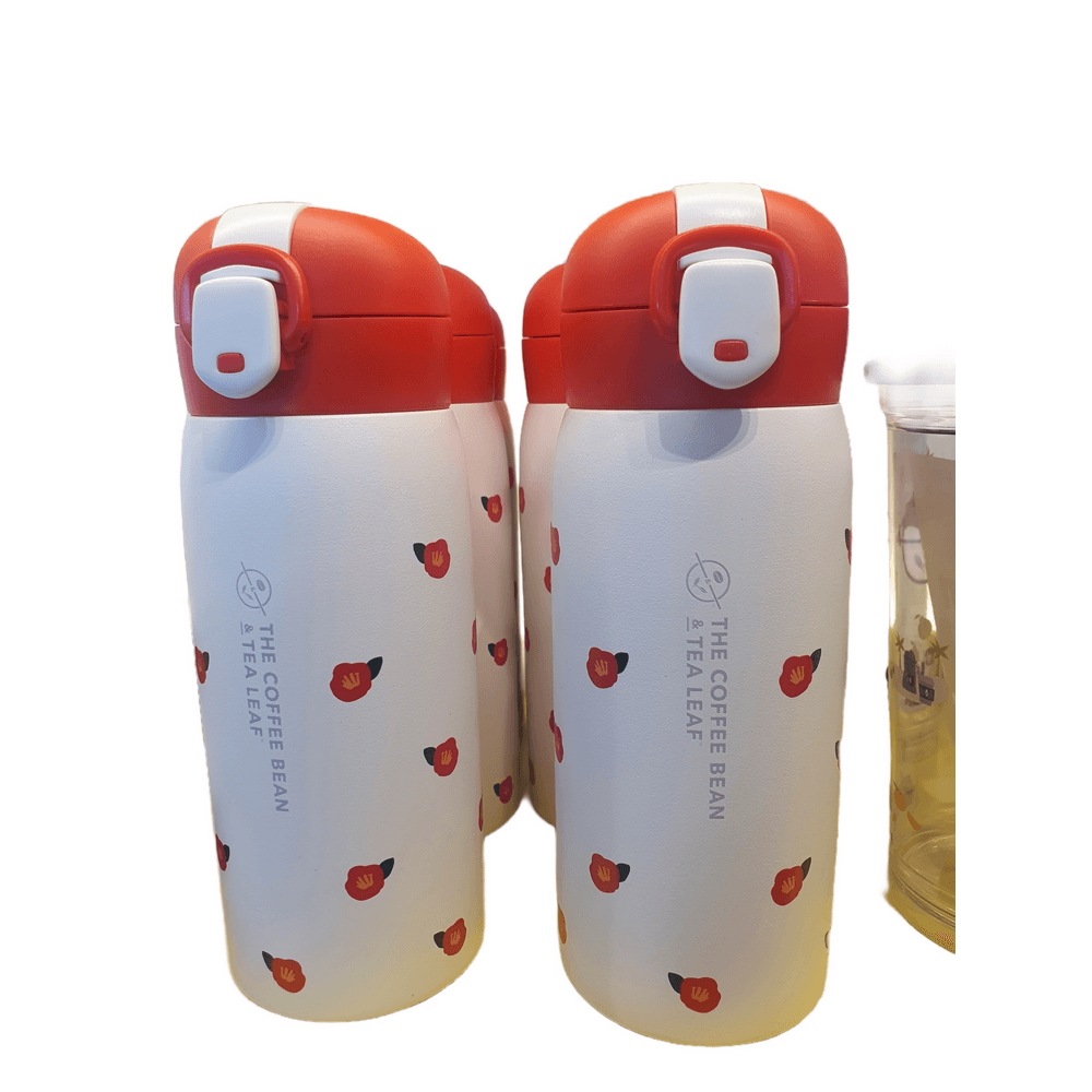 済州 コーヒー豆 イージー タンブラー 380ml (済州 椿) 済州限定 保冷 ワンタッチ タンブラー 保育園 学校 登院