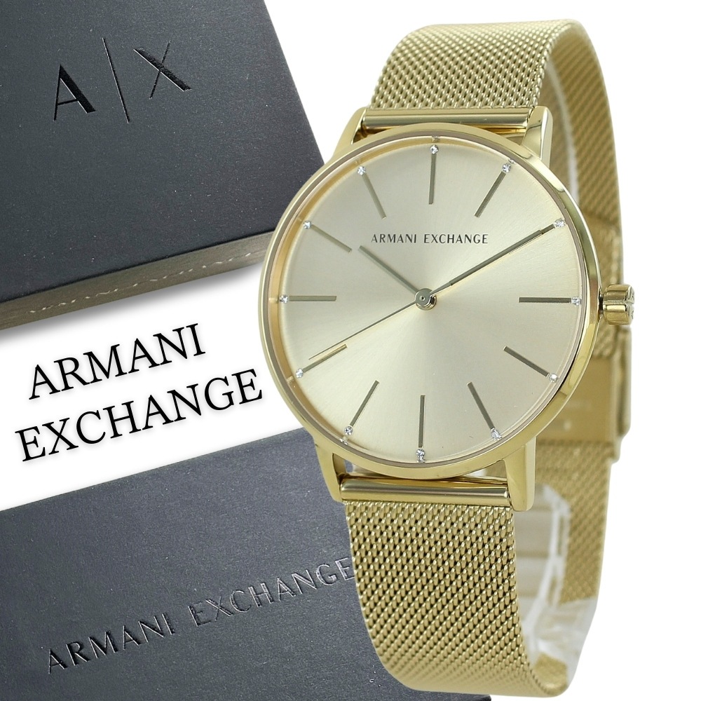 時計 レディース 腕時計 手表 ドレス 36mm ゴールド メッシュ ステンレス AX5536 時計 誕生日ギフト 記念日 ポイント消化