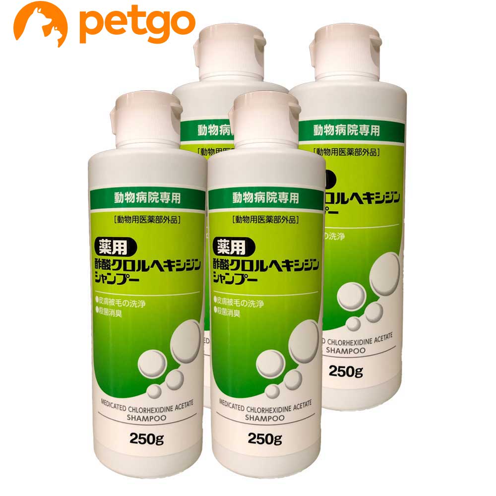 【4本セット】薬用酢酸クロルヘキシジンシャンプー 犬猫用 250g（動物用医薬部外品）