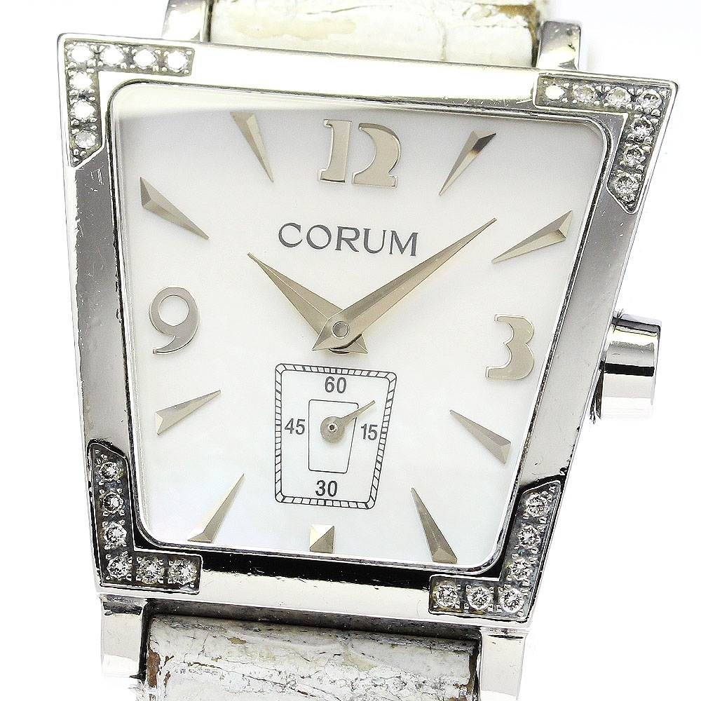 コルム CORUM 105.405.47 トラピーズ ダイヤベゼル スモールセコンド クォーツ レディース 保証書付き_765706【中古】
