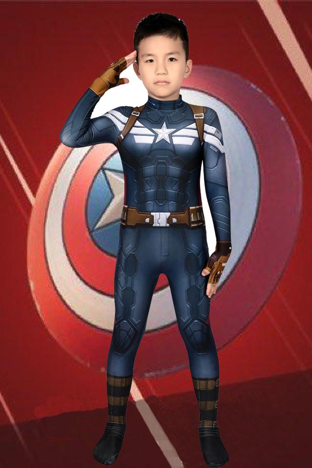新タイプ追加 激安販売 キャプテン・アメリカ2 ウィンター・ソルジャー スティーブ ロジャース 子供用 コスプレ衣装[J19029AA-KID]