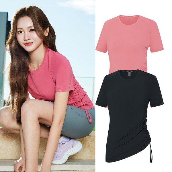 女性夏軽量ラウンド半袖Tシャツシュブ（女）KWT4965W