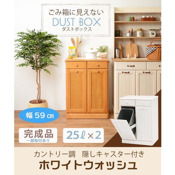 ダストボックス ゴミ箱 約幅59cm 2分別 ホワイト 25Lペール2個付き 収納付き キッチン 台所 引っ越し |b04 分別ペールカウンター 2分別ダストボックス 25リットル キッチン用