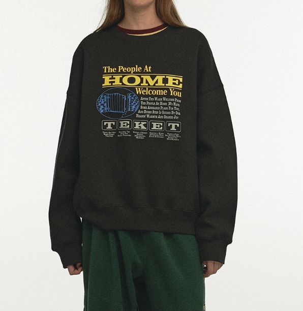 テケット Welcome Sweatshirt Charcoal