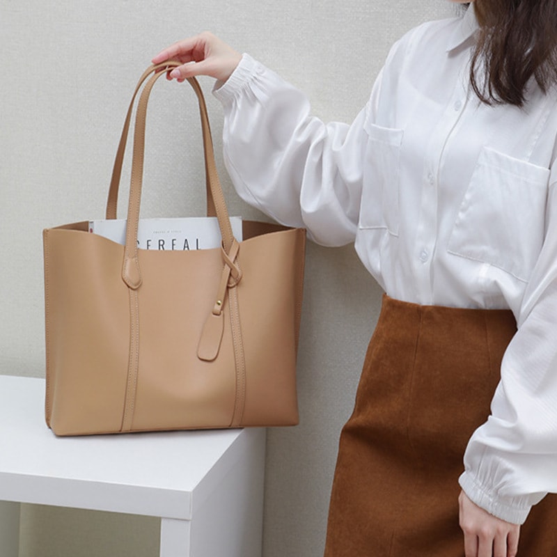 トートバッグ レディース 本革 牛革 ショルダーバッグ ブラウン ベージュ ネイビー A4