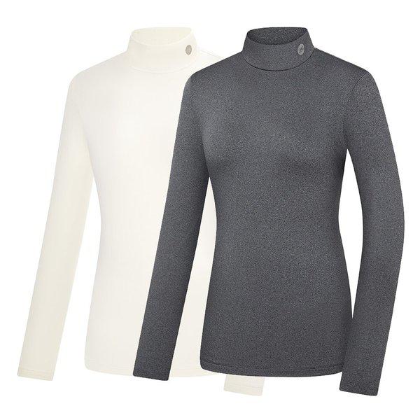 IK_ 登山 女性 裏起毛 Tシャツ 冬 ハーフネック 保温 グリソン(女性)