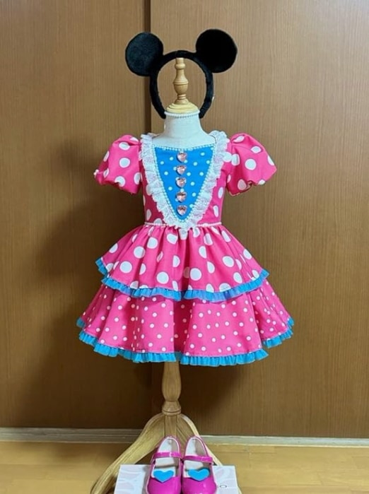 工場直売 ディズニー・パルパルーザ ミニー 髪飾り+靴付き コスチュームが可愛 コスプレ衣装 オーダー可能