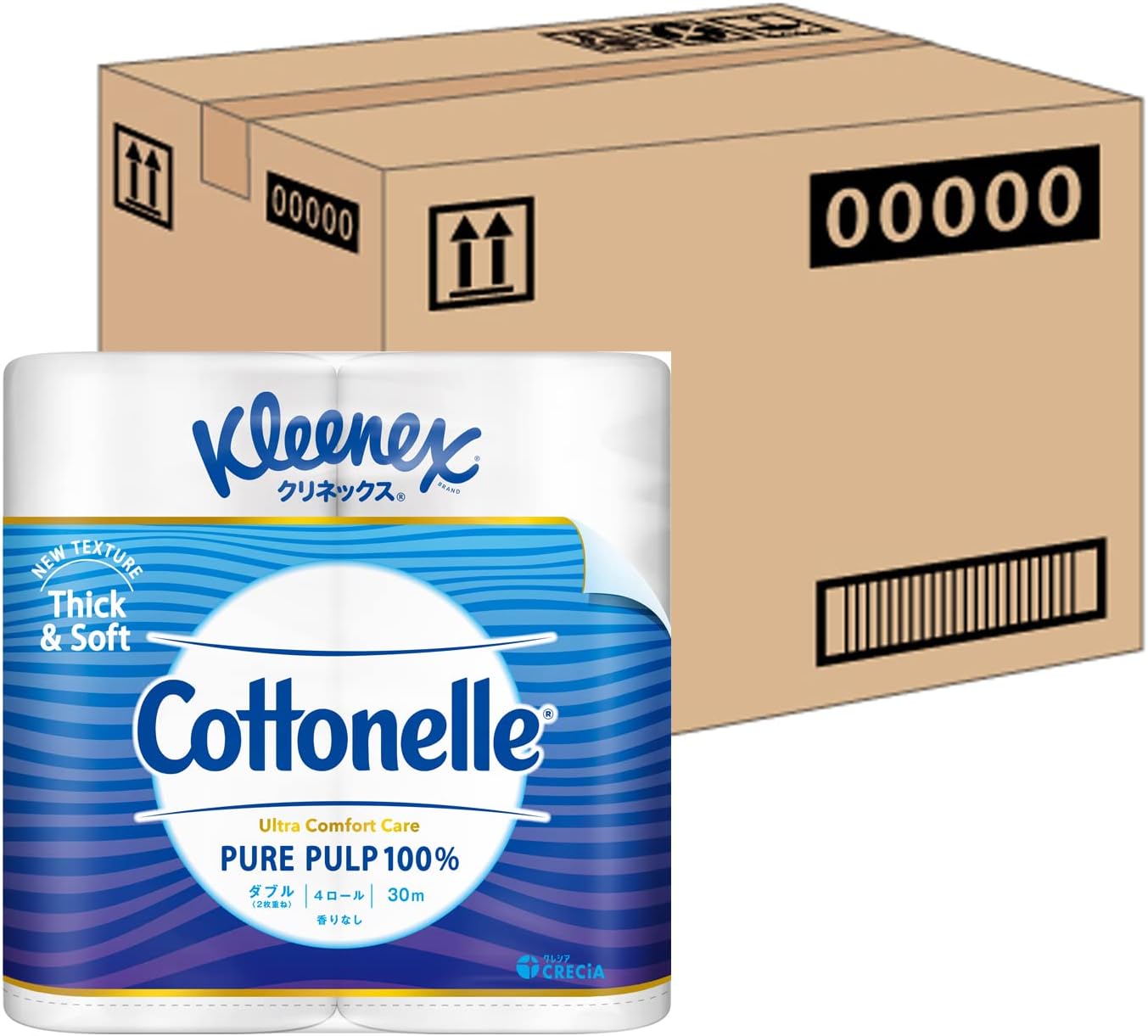 クリネックス ケース販売 木材パルプ コトネル 30m ダブル 4ロール ×10パック入り