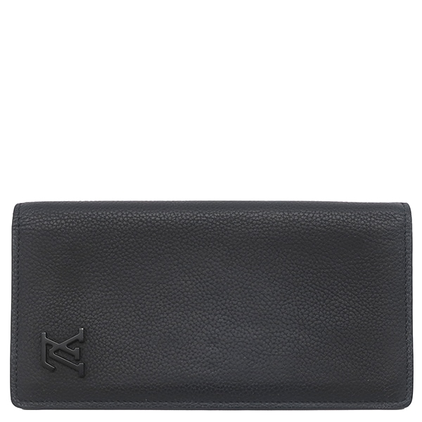 ルイヴィトン 長財布 ポルトフォイユ ブラザ NM グレインレザー ブラック ブラック金具 二つ折り LVアエログラム M69980 RFID 【保存袋】【中古】