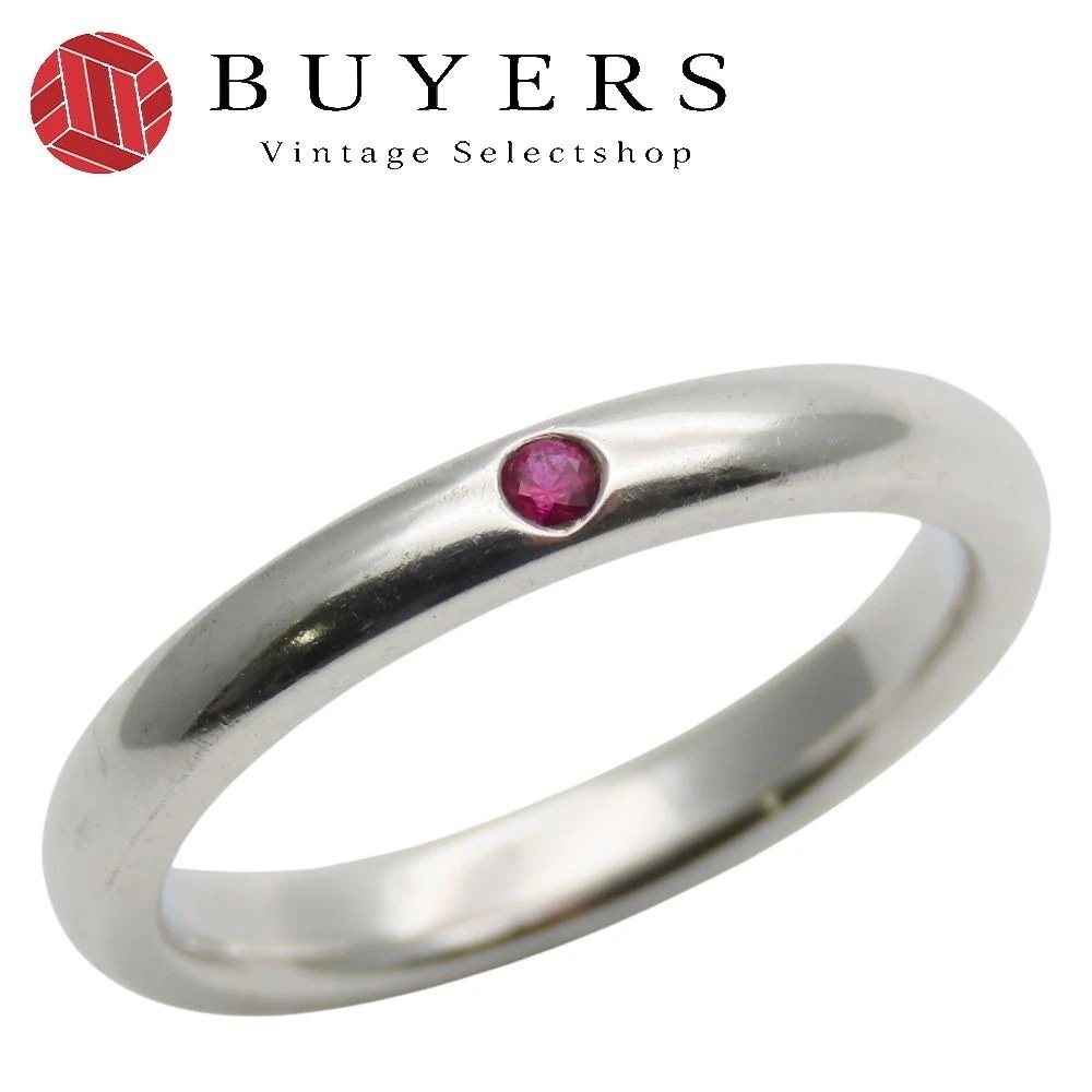 中古 リング・指輪 スタッキングバンド エルサ・ペレッティ シルバー925 ルビー 約2.6g シルバー 1P アクセサリ レディース 女性