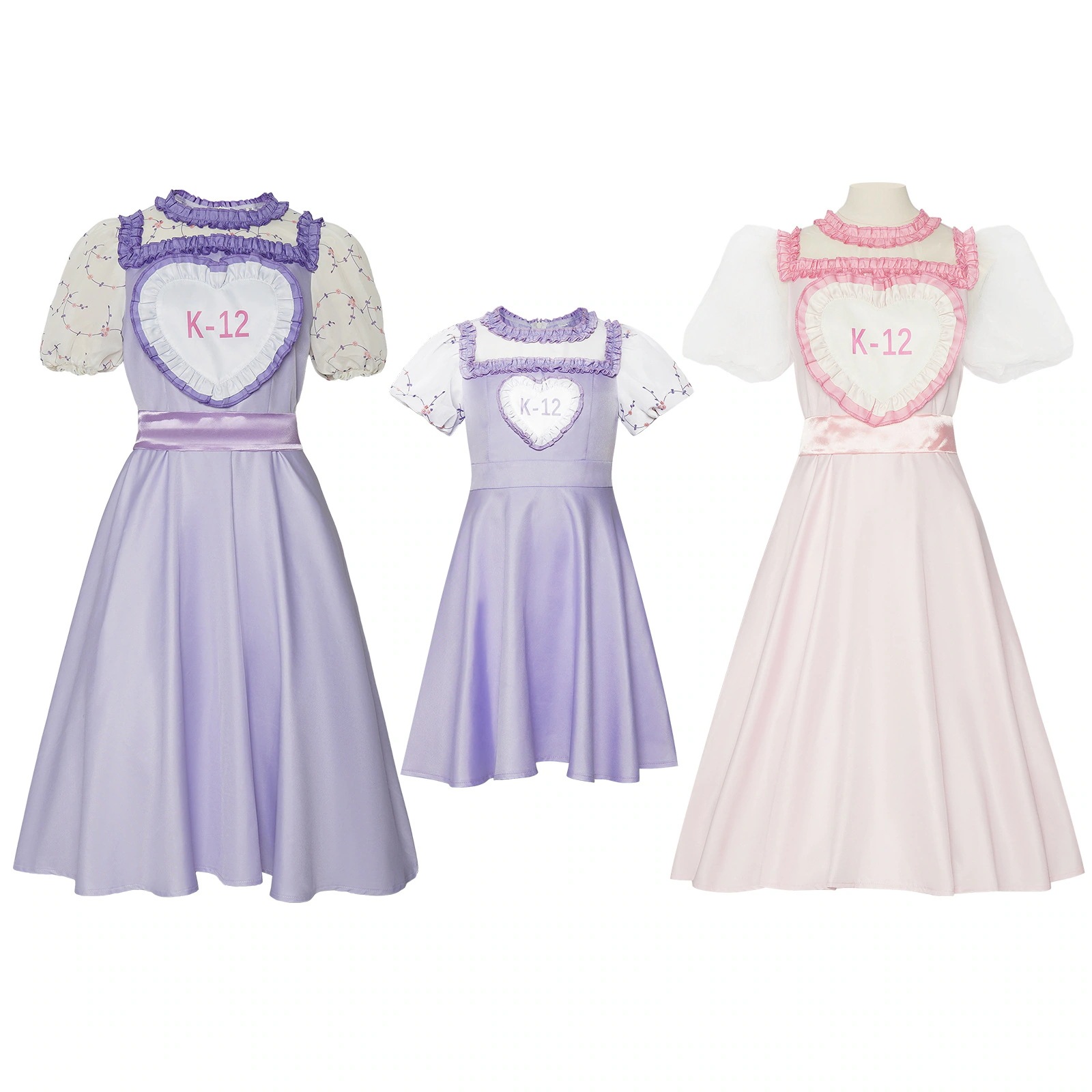 【迅速な出荷】愛泣鬼通学記k-12服ハロウィン紫ピンクワンピースコスプレ衣装