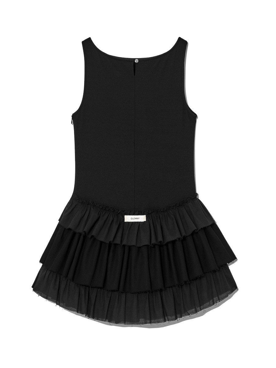 【GLOWNY】 GIRLFRIEND BLOOM MINI DRESS : BLACK