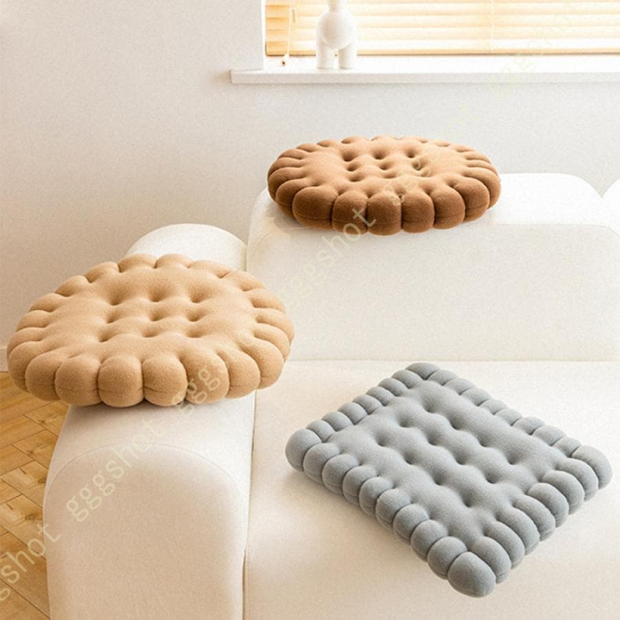 座布団 ざぶとん ビスケットクッション かわいい クッキー やさしい座り心地 厚手 おしゃれ 椅子・ソファー用 和室 畳 フロアクッション インテリア 自宅用おすすめ商品 5,005円