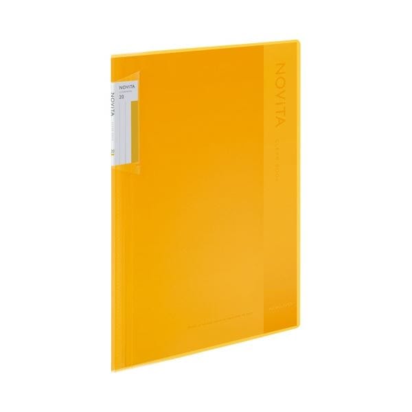 (まとめ) コクヨ クリヤーブック(ノビータ)固定式 A4タテ 20ポケット 背幅540mm 黄 ラ-NV20Y 1冊 (×30セット)