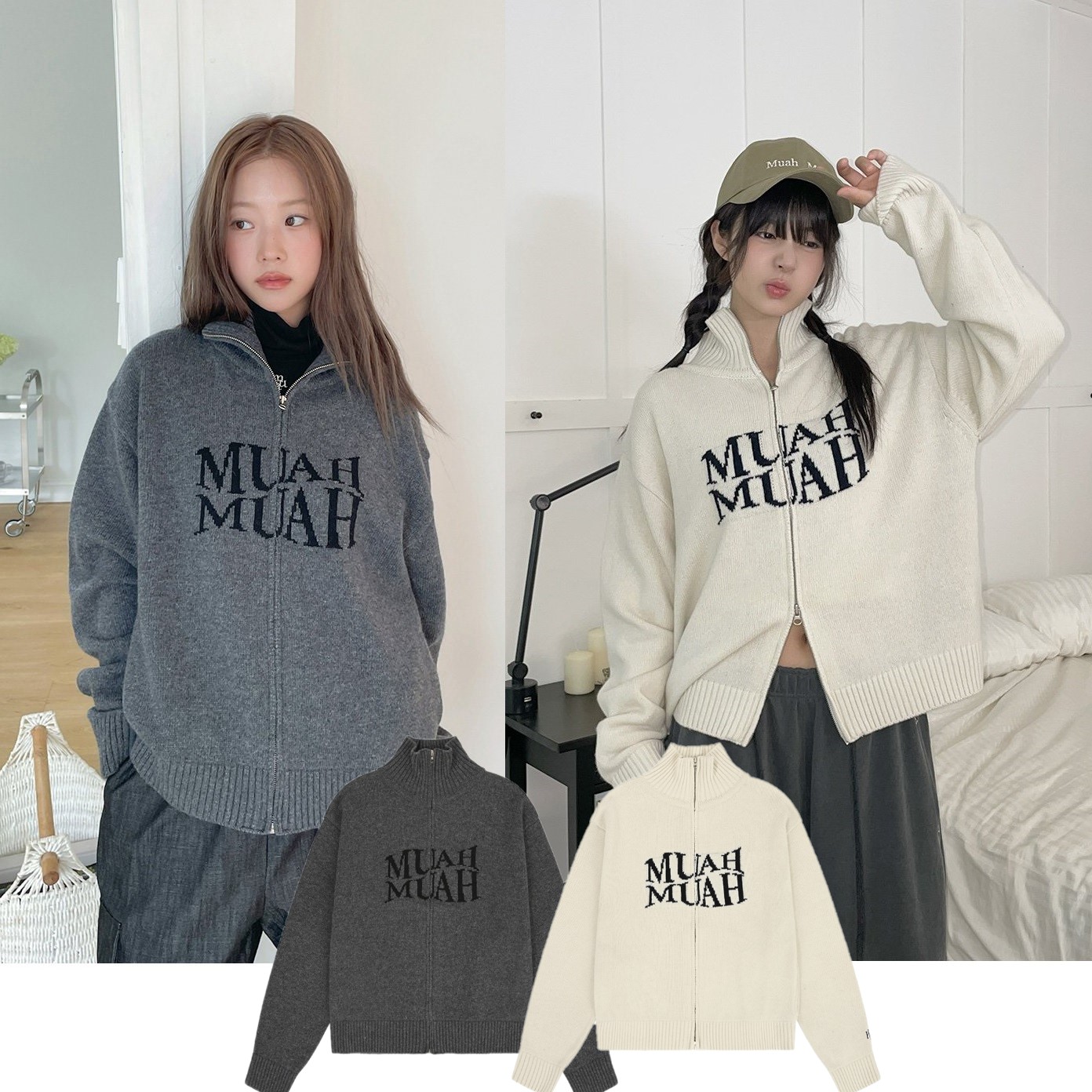 [2024FALL] LAMBSWOOL JACQUARD KNIT ZIPUP 季節の変わり目 ファッション 新学期 ファッション 韓国ファッション