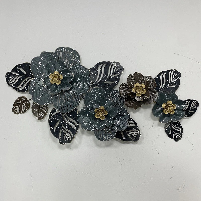 壁掛けインテリア フラワー 花 ウォールデコレーション レトロ リビング 玄関 インテリア インダストリアル お洒落 ヴィンテージ調 アイアン かわいい