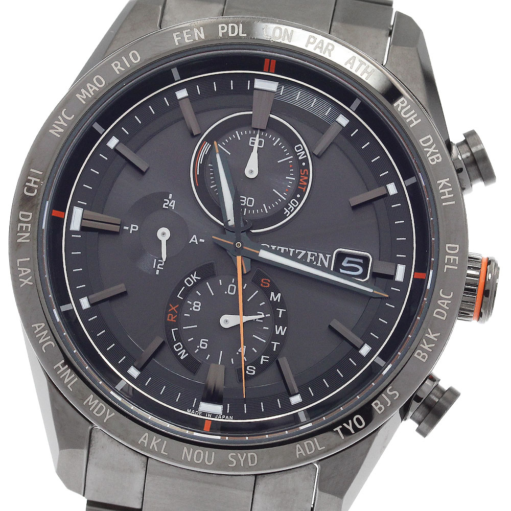 シチズン CITIZEN H800-T025871/AT8185-62E アテッサ エコドライブ ソーラー電波 メンズ 箱・保証書付き_903815【中古】