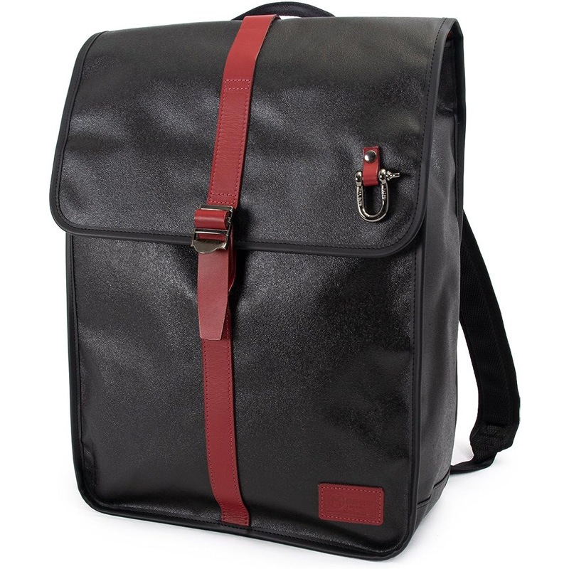 森野帆布 スリムリュック L レッド×ブラック メンズ 通勤リュック アウトドア ポケット付き SF-532P RB