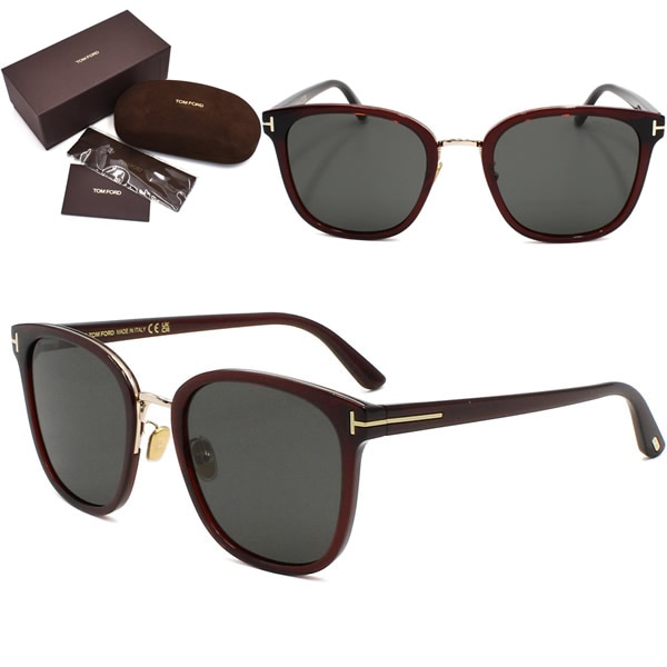 サングラス FT0968-K/S 48A 56 サングラス TF0968 EYEWEAR アジアンフィット レッド グレー クリア メンズ レディース ユニセックス
