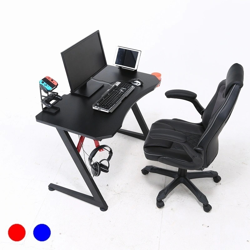 ゲーミングデスク PCデスク 幅110cm ヘッドホンフック付　ドリンクホルダー付　コントローラースタンド付