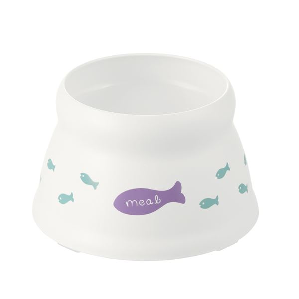 （まとめ）こぼれにくい 脚付キャットディッシュ S ホワイト(×10セット)