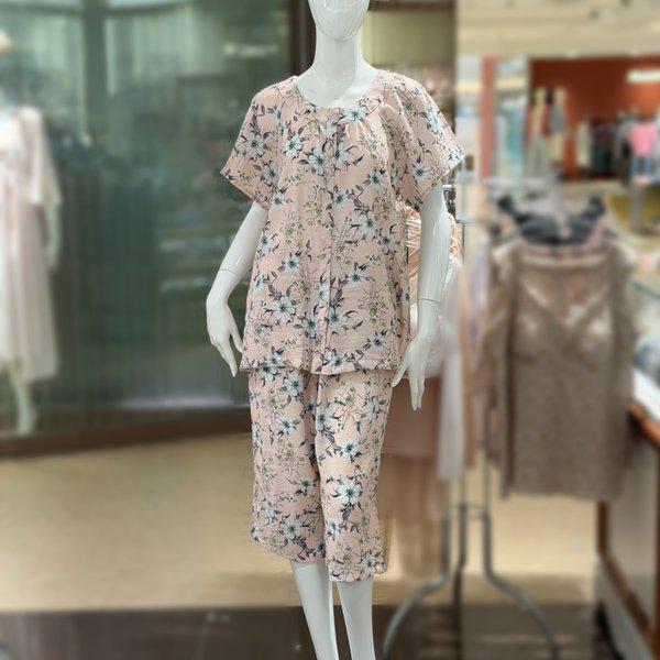 女性レーヨンナイロン花柄パジャマ (WPA7184W PK)