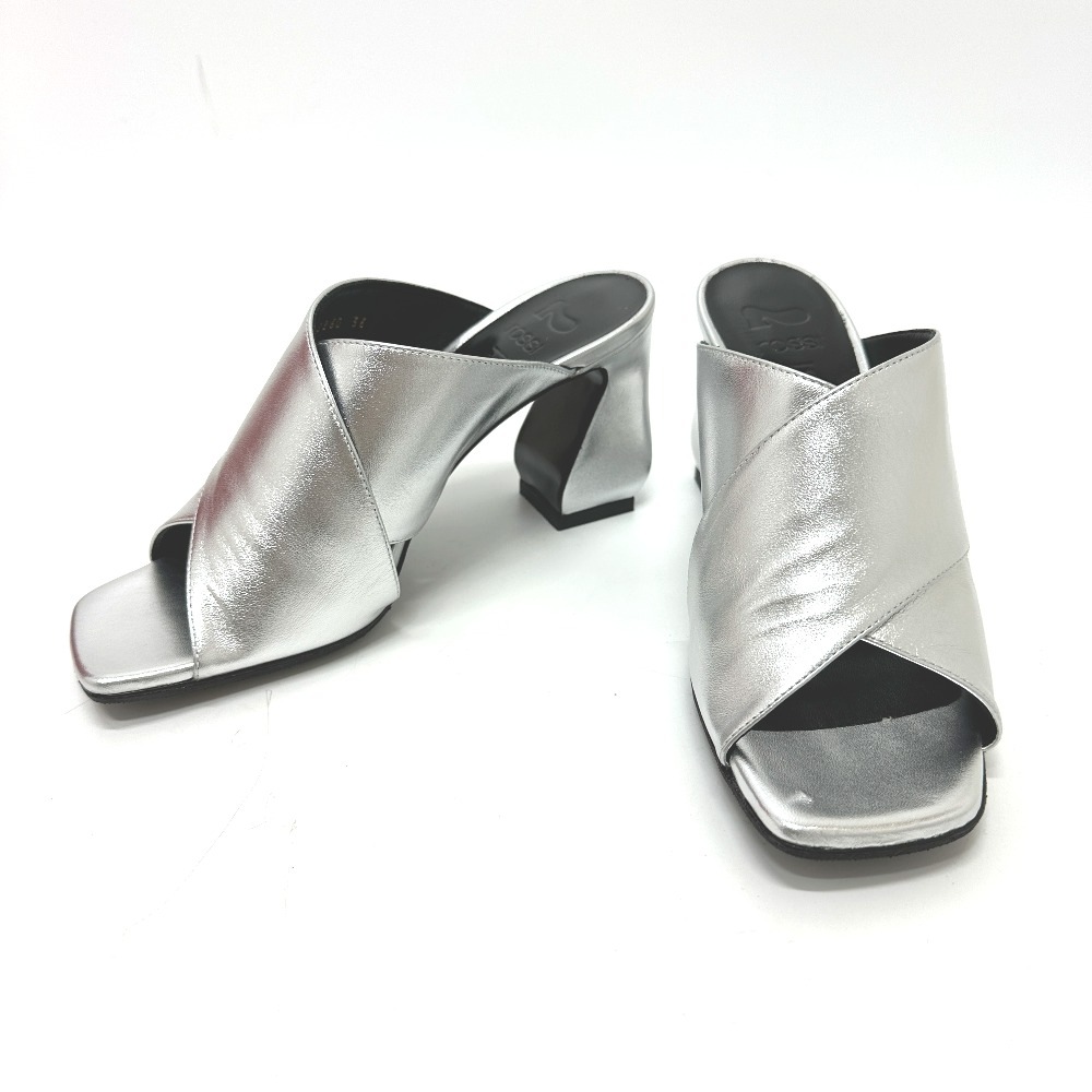 Sergio Rossi セルジオロッシ サンダル オープントゥ Si Rossi レザー シルバー