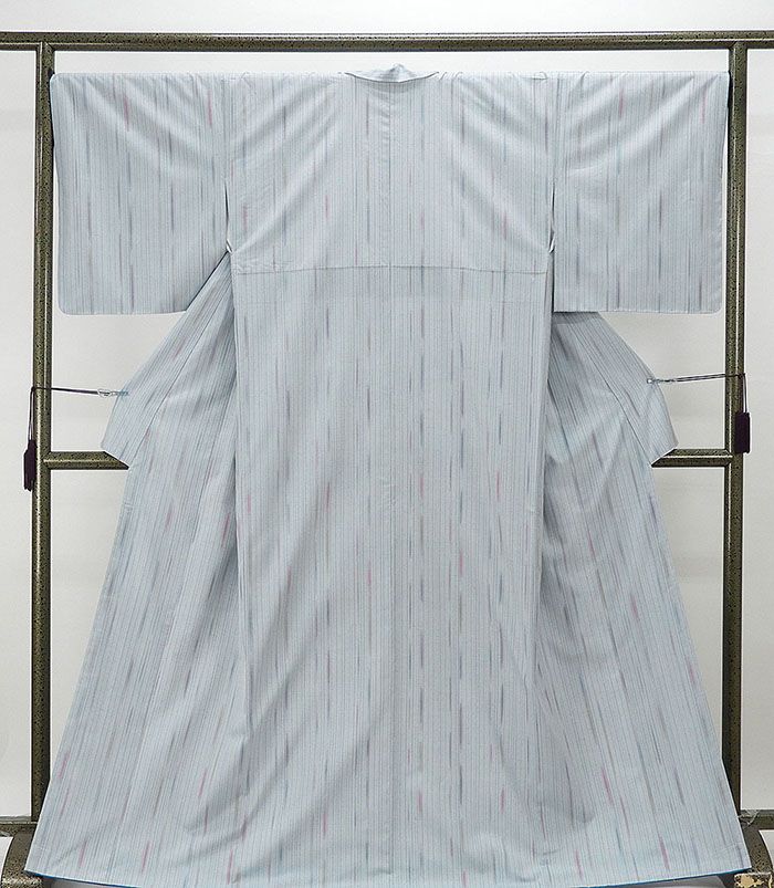 紬 新品仕立済 正絹 彩香 変わり縞模様 紬 身丈165cm 裄丈68cm 新品 仕立て上がり 着物