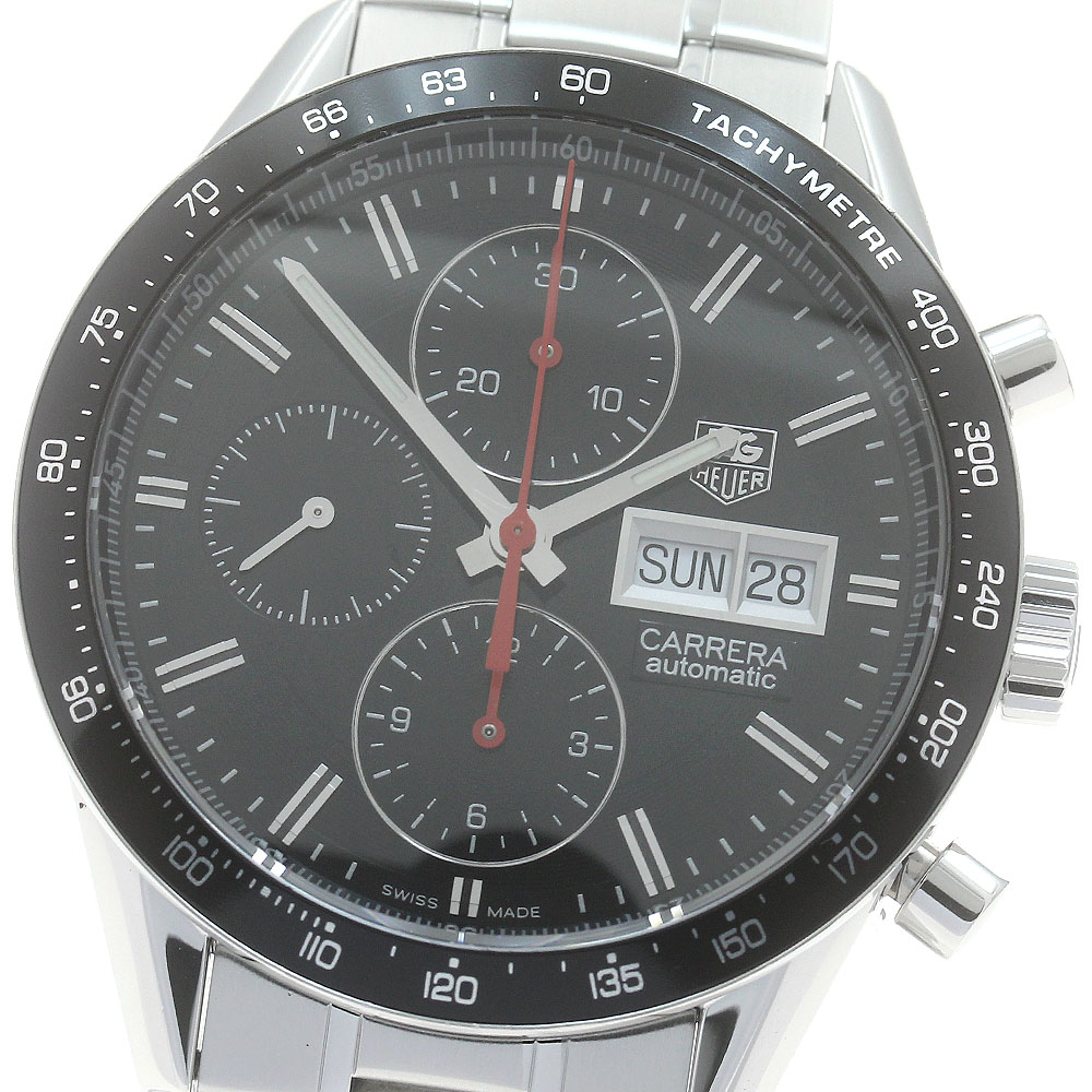 タグホイヤー TAG HEUER CV201AH カレラ クロノグラフ デイデイト 自動巻き メンズ 保証書付き_886426【中古】