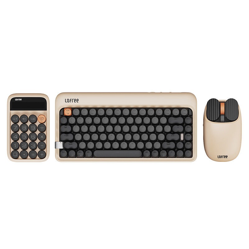 洛斐1970s レトロ メカニカルキーボード - 3モード ワイヤレス Bluetooth 女性向け オフィス PC/iPad タブレット対応