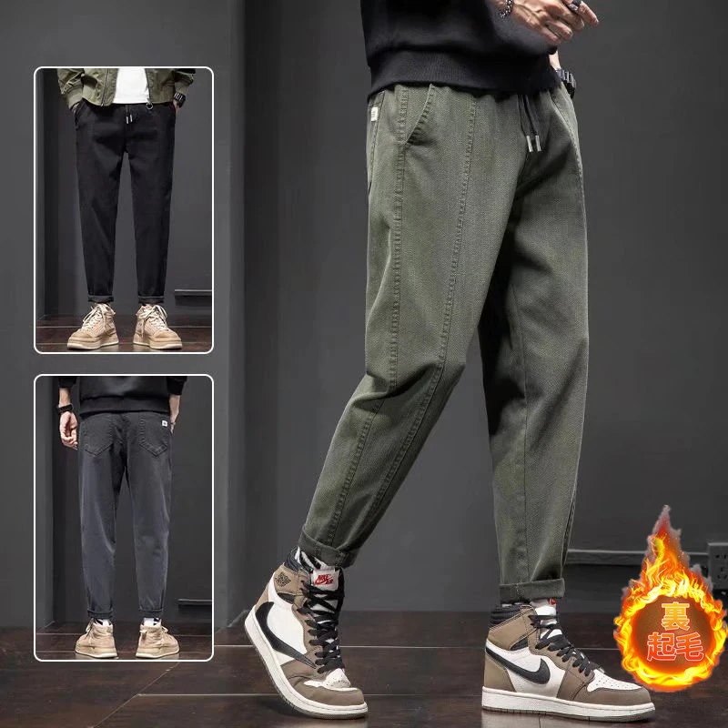 セール チノパン メンズ スキニーパンツ 裏起毛 ロング丈 ウエストゴム ストレート ボトムス カジュアル ゆったり 着痩せ カーゴ キャンプ 旅行