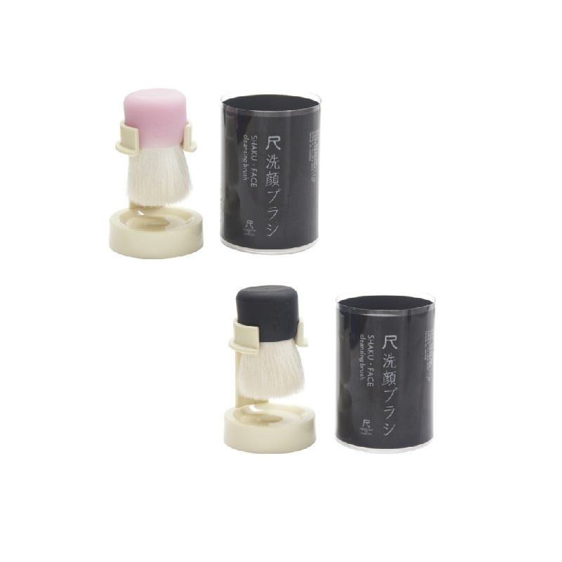 熊野筆「尺」洗顔ブラシ 1本 ピンク ブラック 専用ホルダー付き 日本製 洗顔ブラシ 熊野筆 極細 弾力泡 毛穴 黒ずみ クリーム泡 6,218円