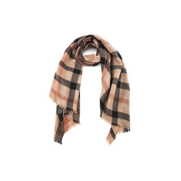 [25FW] ベージュ ウールプリーツスカーフ DLSC5D006I2