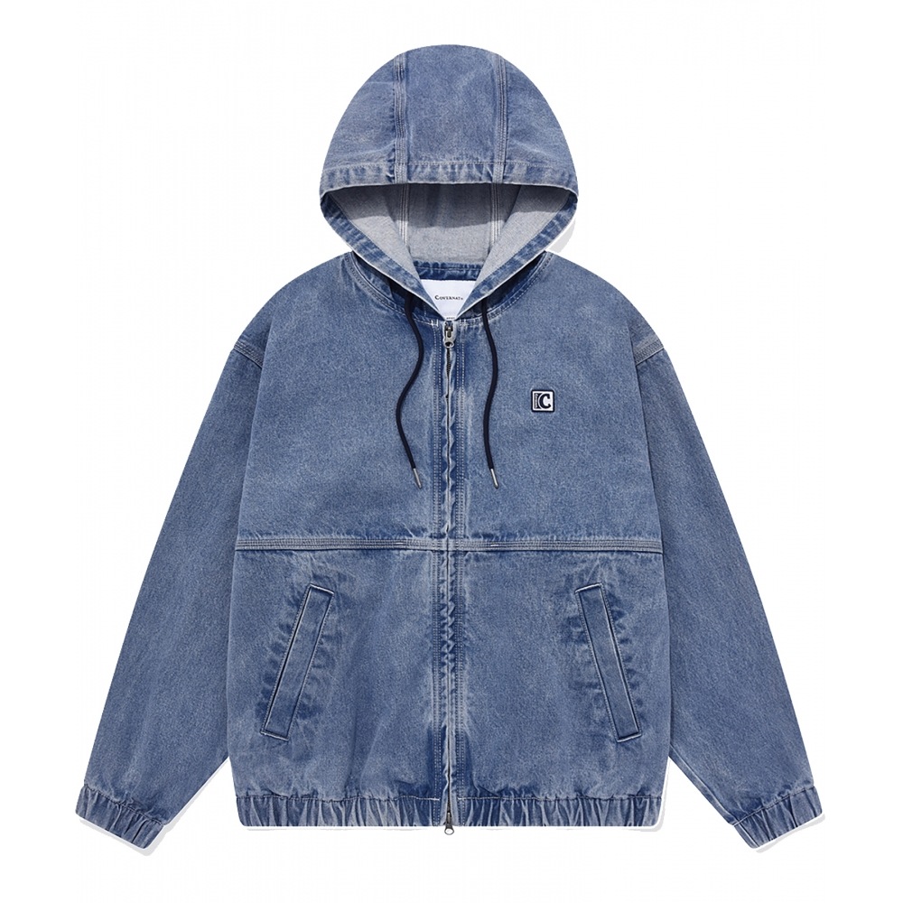 カバーナットデニムフーディージャケットブルー