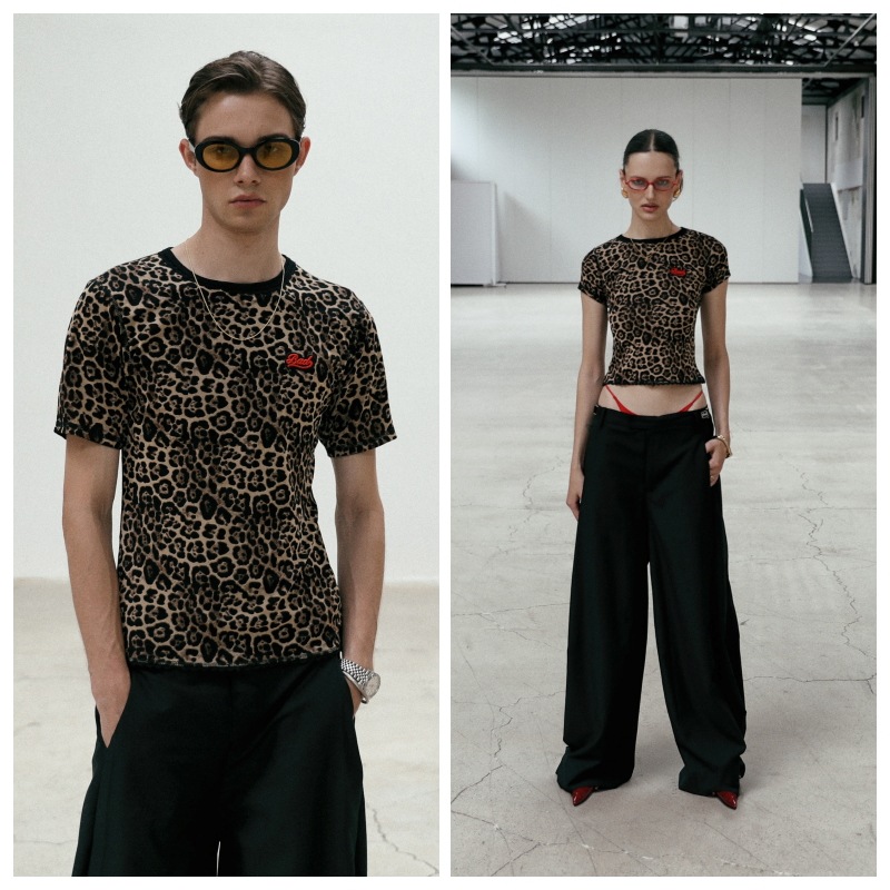 トップス BADBLOOD Reversible Baby T-Shirt BADBLOOD】 REVERSIBLE BABY T-SHIRT : LEOPARD Tシャツ・カットソー