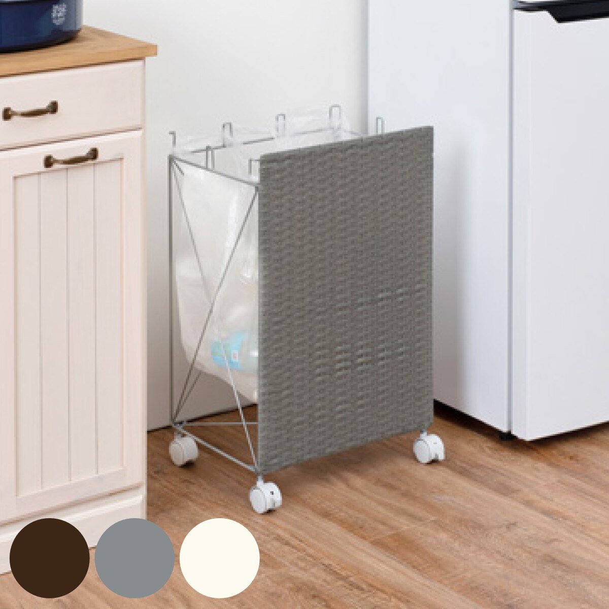 レジ袋スタンド 3分別 幅38cm ゴミ箱 レジ袋 スタンド 分別 スリム 引っ掛ける キッチン ゴミ袋スタンド 取っ手付きゴミ袋 ゴミ袋 キャスター ダストボックス ごみばこ くずかご 袋 掛ける