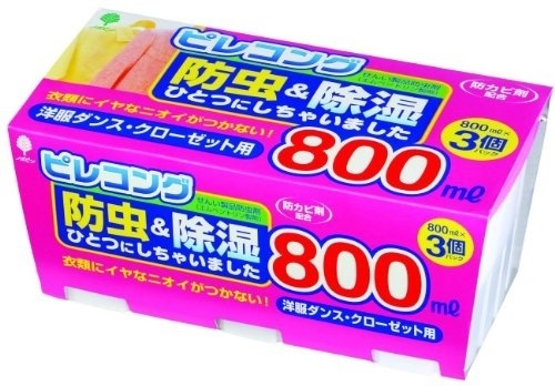 値段が激安 防虫＆除湿 ピレコング 日本製 800ｍｌ J-6009 3個パック[まとめ買い8個セット] 虫よけ剤・スプレー