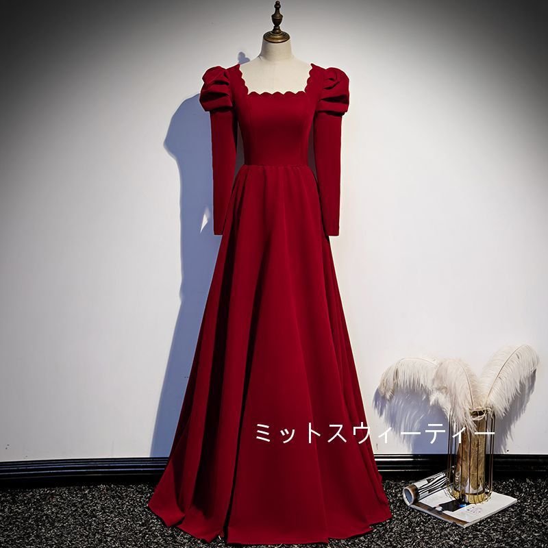 カラードレス ロング 安い パーティードレス 演奏会 aライン 結婚式 イブニングドレス 二次会 花