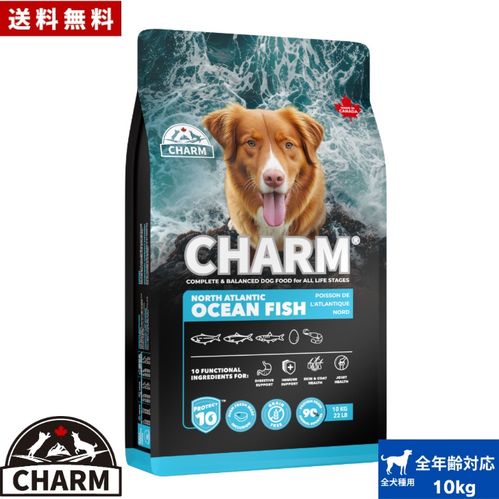 CHARM チャーム ノースアトランティックオーシャンフィッシュ ドッグフード 10kg 正規品 ペットフード 犬のごはん 犬のご飯 穀物不使用 無添加 ペット用品 ペット 犬 犬用