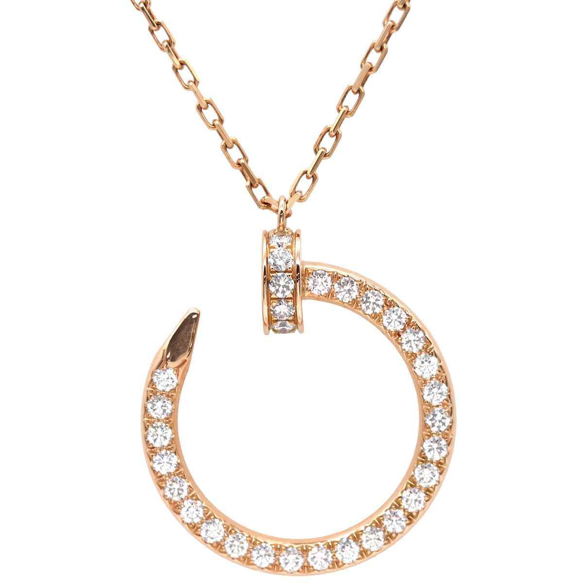 カルティエ Cartier ネックレス ジュストアンクル ダイヤモンド ネックレス K18PG ダイヤモンド ピンクゴールド 750PG K18 18金 B7224894 【修理証明書】【中古】
