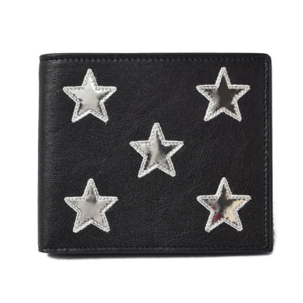 財布/札入れ YSL SAINT LAURENT メンズ 折財布 スター レザー ブラック/シルバー 361320
